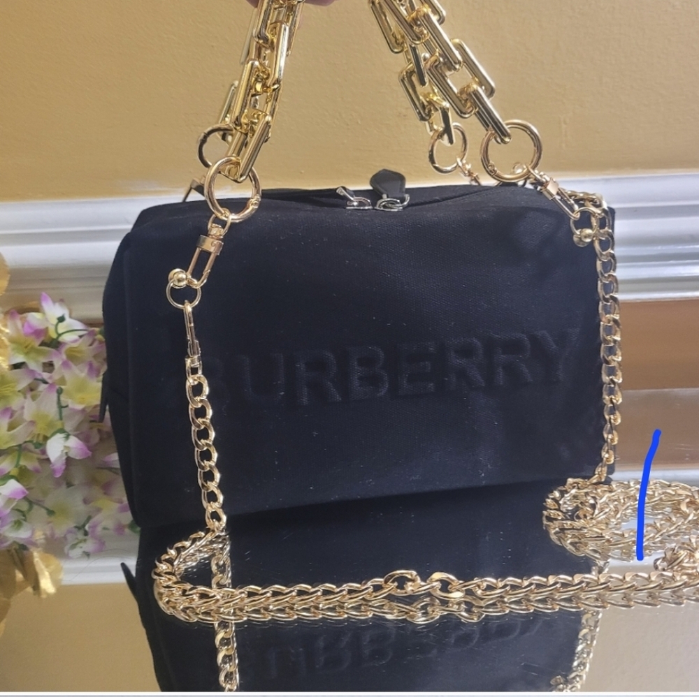 Burberry "Authentic" Pouch Navy Fabric Crossbody